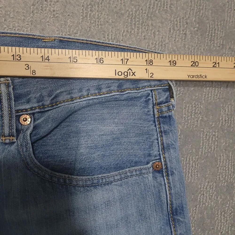 Levis 501 Original Fit Straight Leg Jeans Mens 38x29 Blue Denim Button Fly Pants